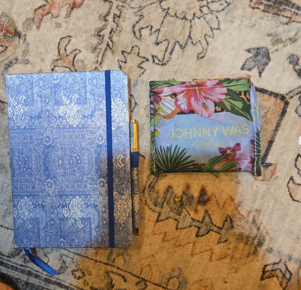 Johnny Was Blue Journal & Sold OUT FOLDABLE TOTE